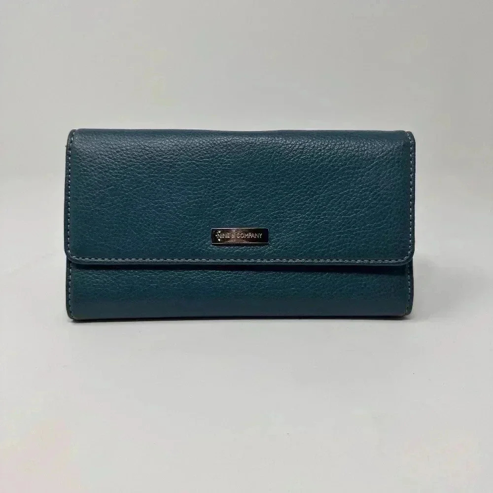 Nine and Co Classic Blue Multi-Compartment Tri-Fold Wallet